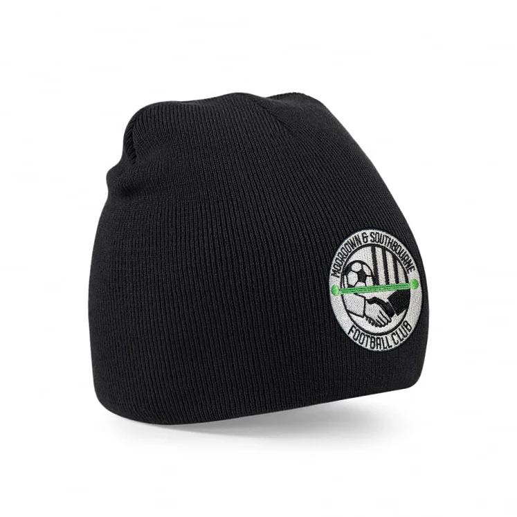 MOORDOWN & SOUTHBOURNE FC  Prestige Beanie Hat Inc. Embroidered Badge