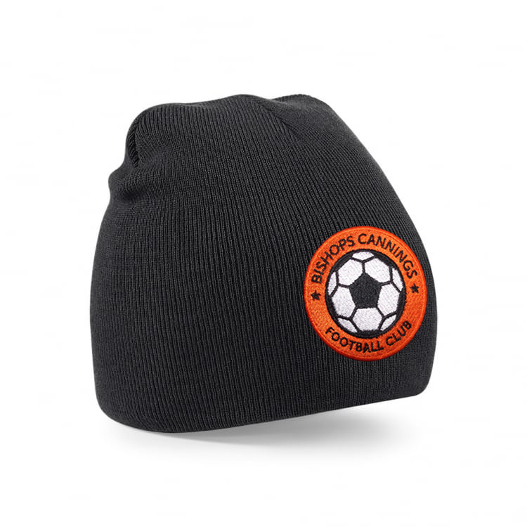 Prestige Bishops Cannings YFC - #BC08 - Black Beanie Hat with Embroidered Badge
