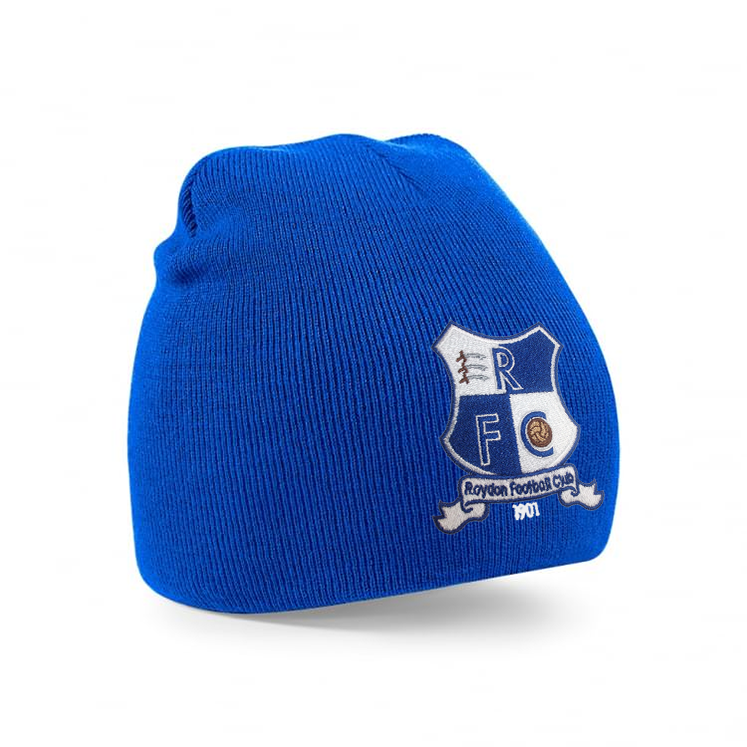 ROYDON FC Prestige Beanie Hat Inc. Embroidered Badge