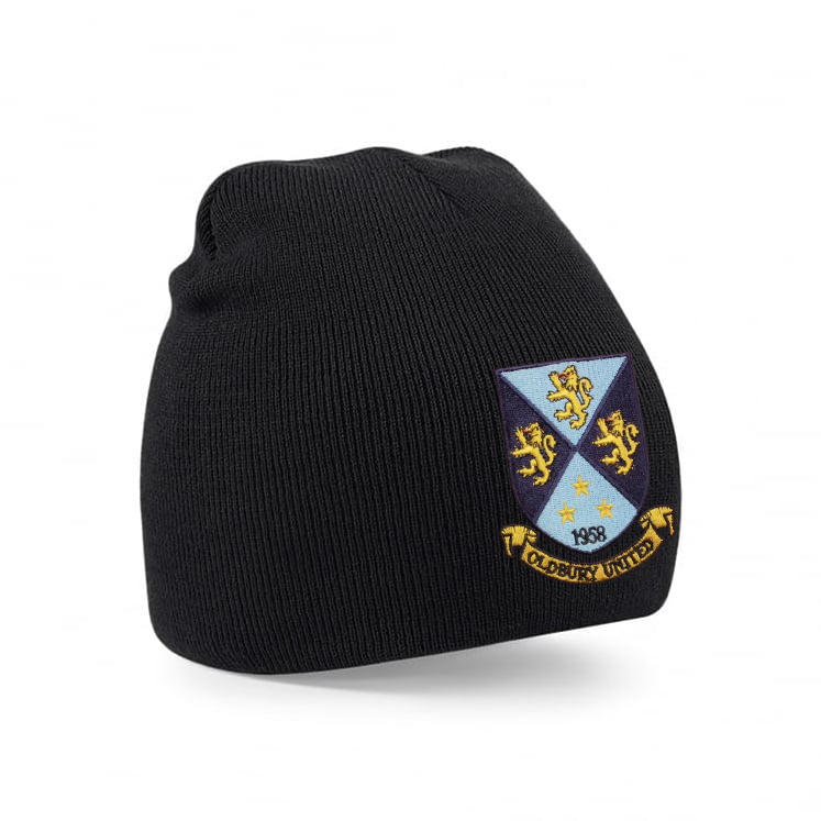 OLDBURY UNITED FC Prestige Beanie Hat Inc. Embroidered Badge