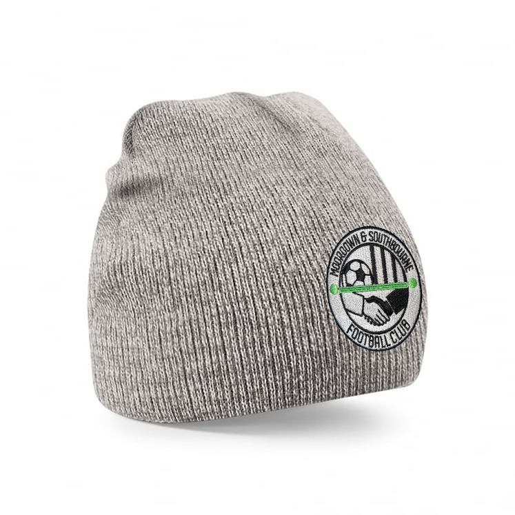 MOORDOWN & SOUTHBOURNE FC  Prestige Beanie Hat Inc. Embroidered Badge