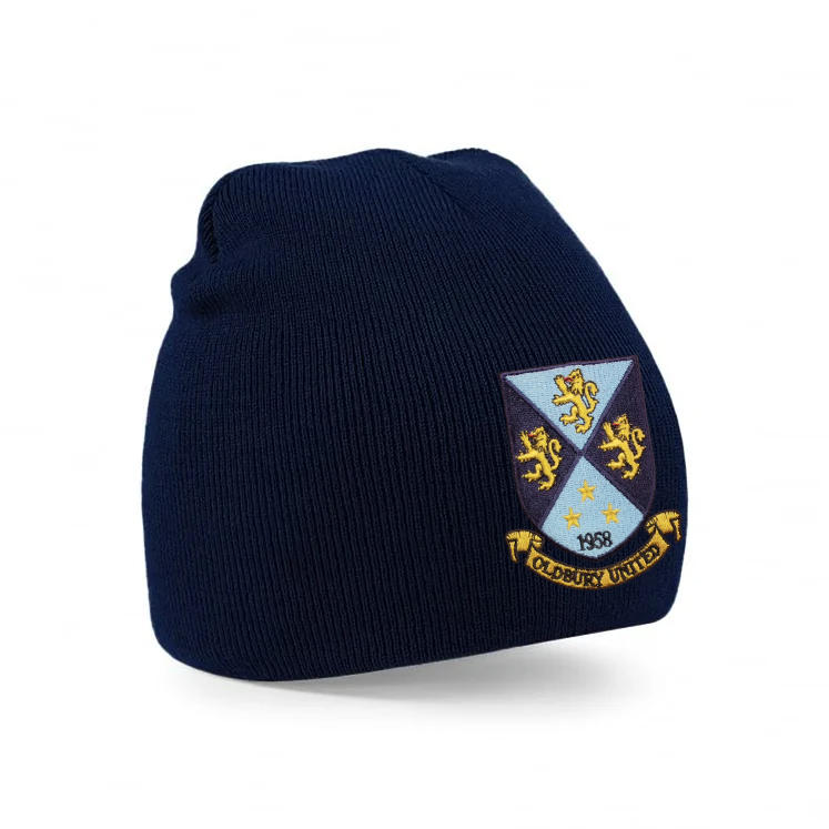 OLDBURY UNITED FC Prestige Beanie Hat Inc. Embroidered Badge