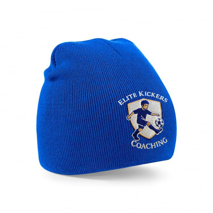 ELITE KICKERS COACHING Prestige Beanie Hat Inc. Embroidered Badge